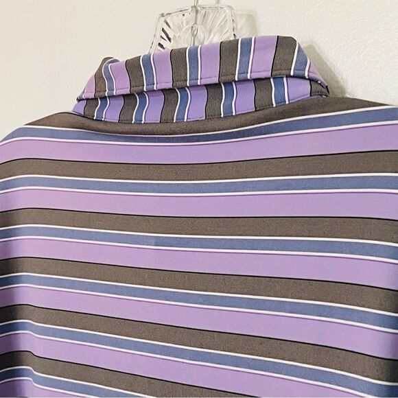 Peter Millar Summer Comfort Purple Stripe Golf Polo XL White Manor CC Excellent - Picture 6 of 10